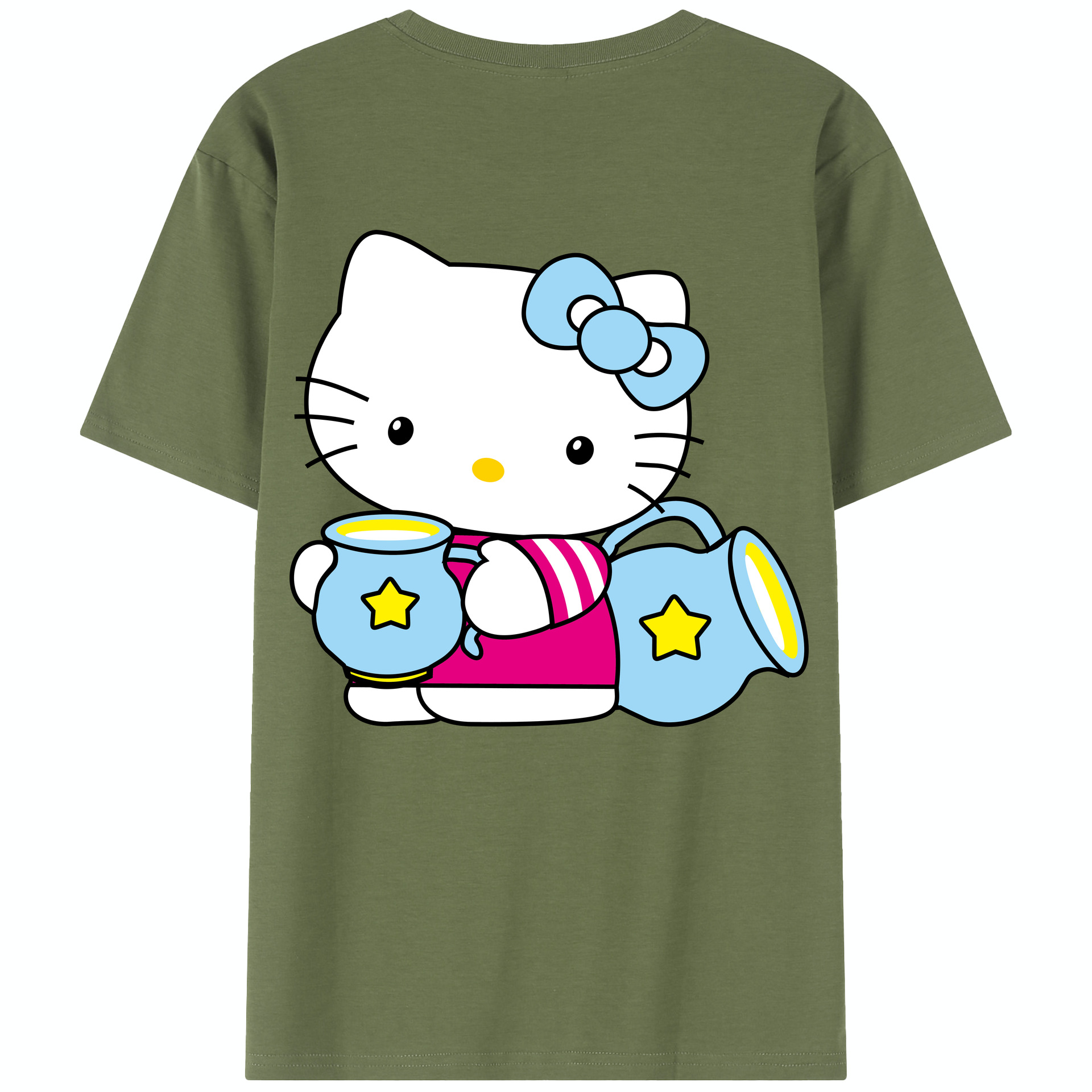（画像用） Hello Kitty ハローキティ 綿100％半袖Tシャツ（背面プリント）